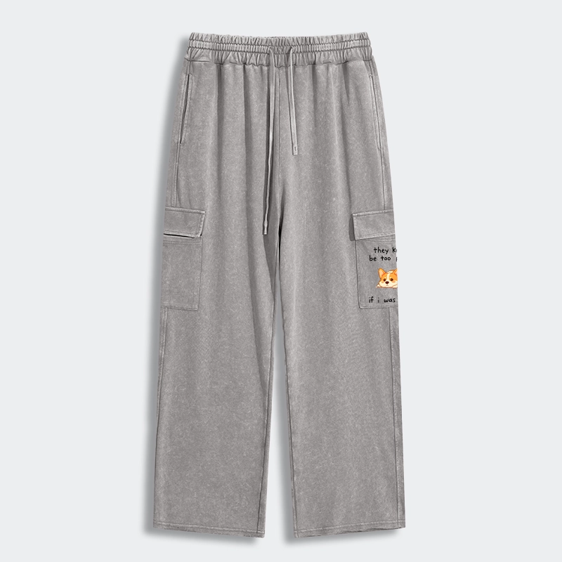 Tokyo-Tiger Funny Short Dog Joke Washed Utility Sweatpants
