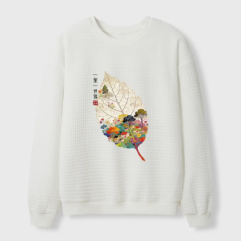 Tokyo-Tiger One Leaf Holds A Tiny Colorful World Waffle Sweatshirt Sale