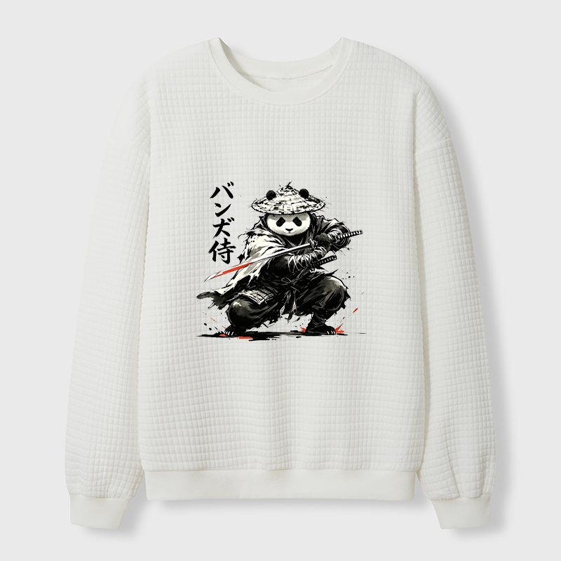 Tokyo-Tiger Panda Samurai Warrior Waffle Sweatshirt