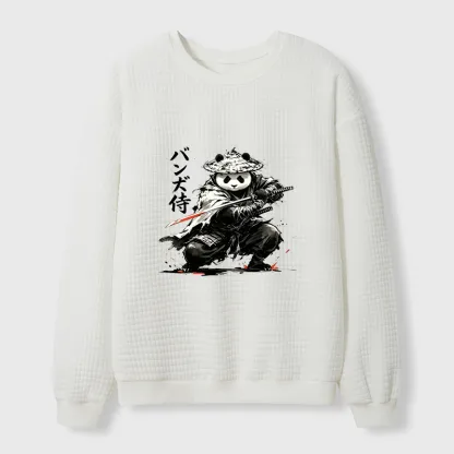 Tokyo-Tiger Panda Samurai Warrior Waffle Sweatshirt