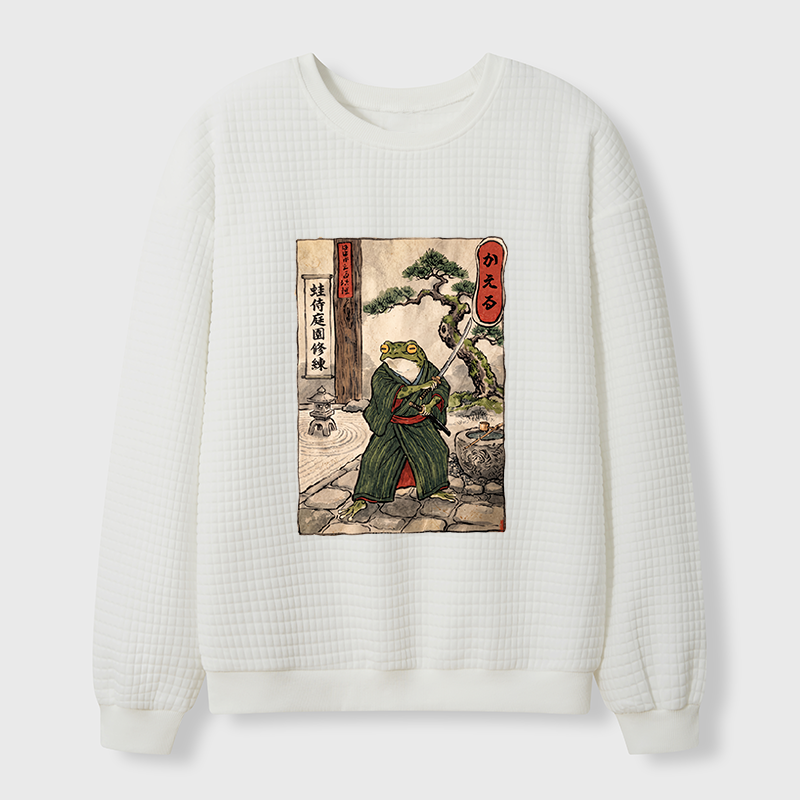 Tokyo-Tiger Samurai Frog Training Waffle Sweatshirt