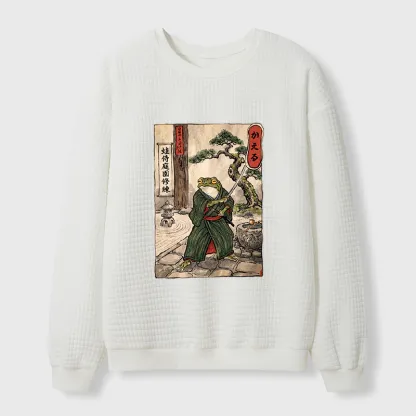 Tokyo-Tiger Samurai Frog Training Waffle Sweatshirt