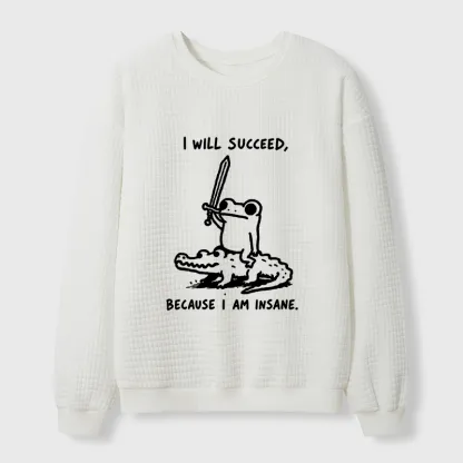 Tokyo-Tiger Warrior Frog Funny Meme Waffle Sweatshirt