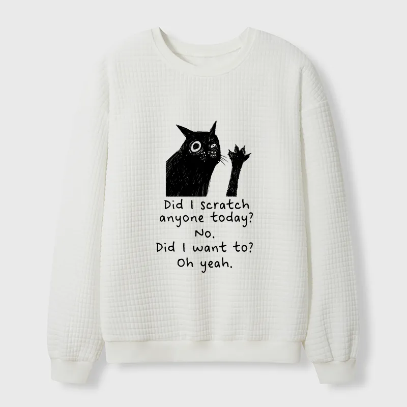 Tokyo-Tiger Black Cat Scratches People Waffle Sweatshirt Sale