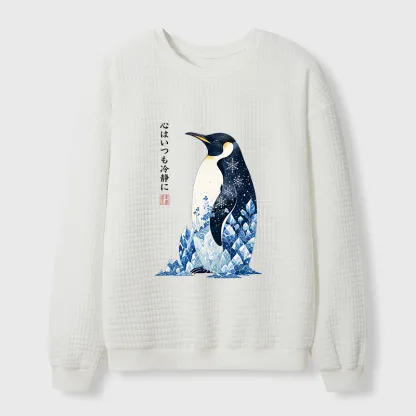 Tokyo-Tiger Keep Calm Penguin Waffle Sweatshirt