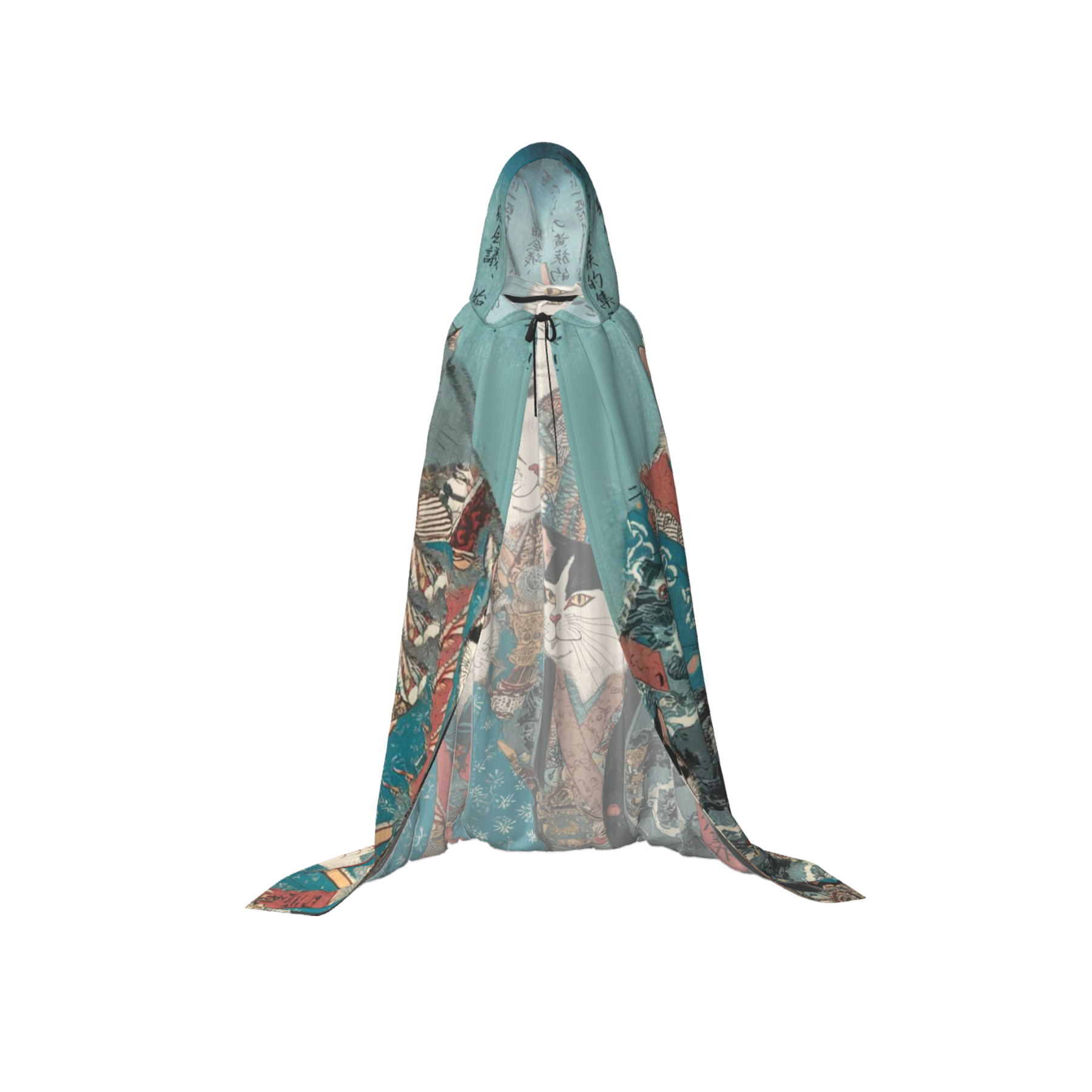 Tokyo-Tiger Formal Gathering of Ukiyo-e Cat Nobles Holiday Cloak