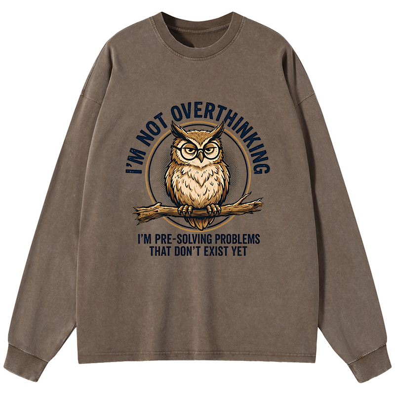 Tokyo-Tiger Overthink Master Owl Washed Long Sleeve T-Shirt