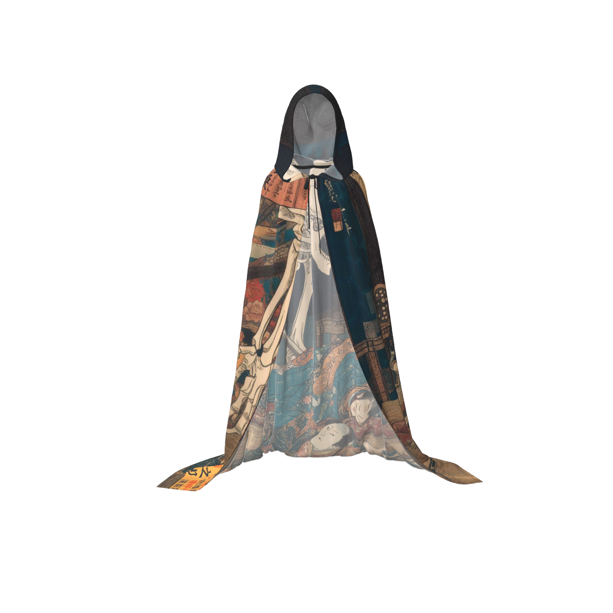 Tokyo-Tiger Ukiyoe Skeleton Yokai Holiday Cloak