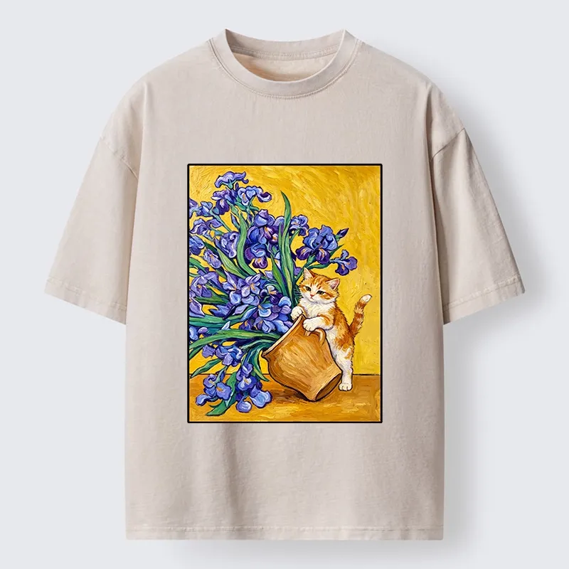 Tokyo-Tiger Iris Cat Classic Washed T-Shirt