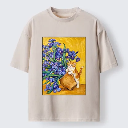 Tokyo-Tiger Iris Cat Classic Washed T-Shirt