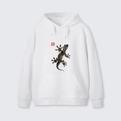 Tokyo-Tiger Minimal Asian Ink Brush Gecko Vibe Classic Hoodie