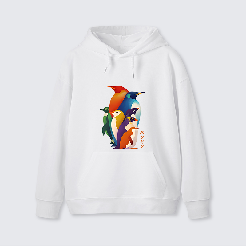 Tokyo-Tiger Cute Multi Tone Penguins Classic Hoodie