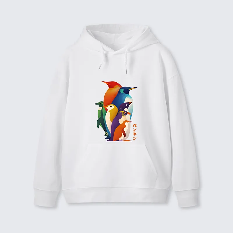 Tokyo-Tiger Cute Multi Tone Penguins Classic Hoodie Sale