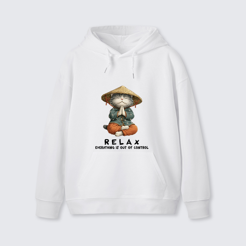 Tokyo-Tiger Zen Relax Cat Graphic Classic Hoodie