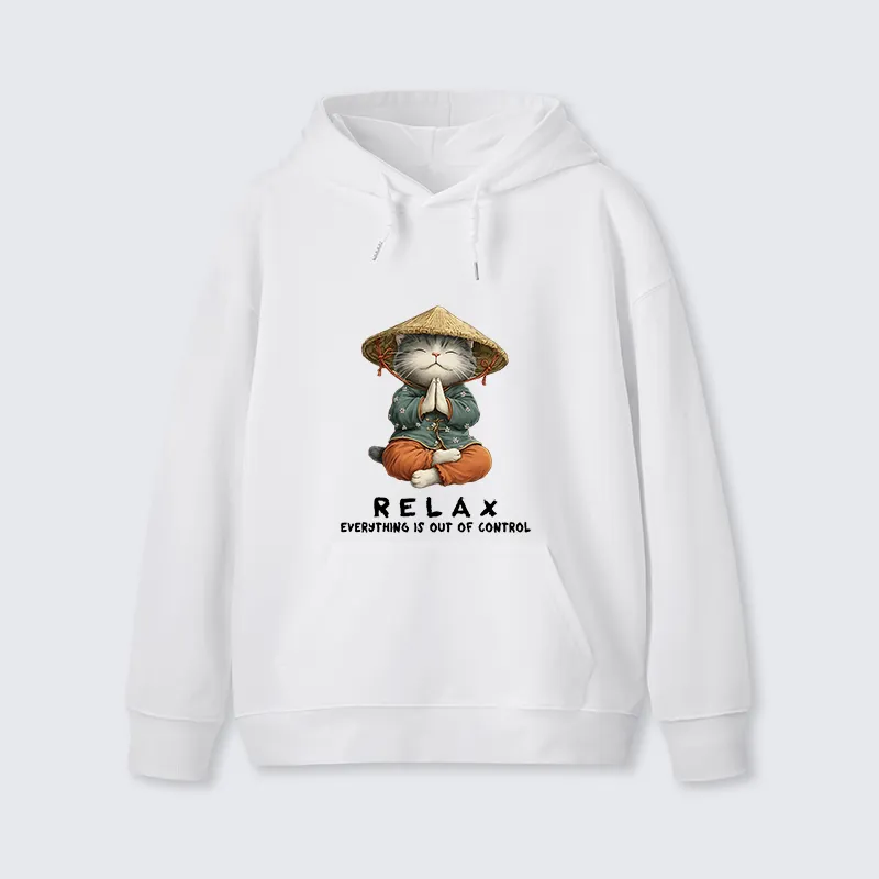 Tokyo-Tiger Zen Relax Cat Graphic Classic Hoodie Sale