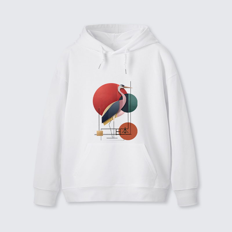 Tokyo-Tiger Geometric Crane Art Classic Hoodie