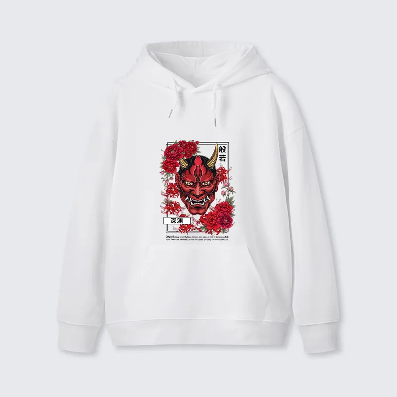 Tokyo-Tiger Cool Oni Floral Art Classic Hoodie