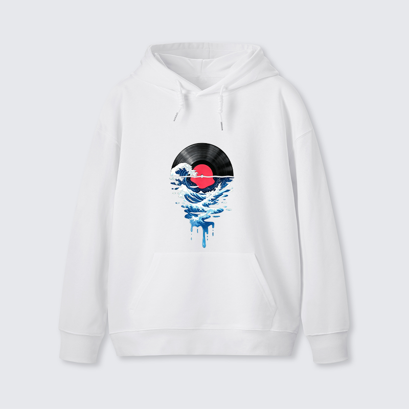 Tokyo-Tiger Vinyl Records And Waves Classic Hoodie
