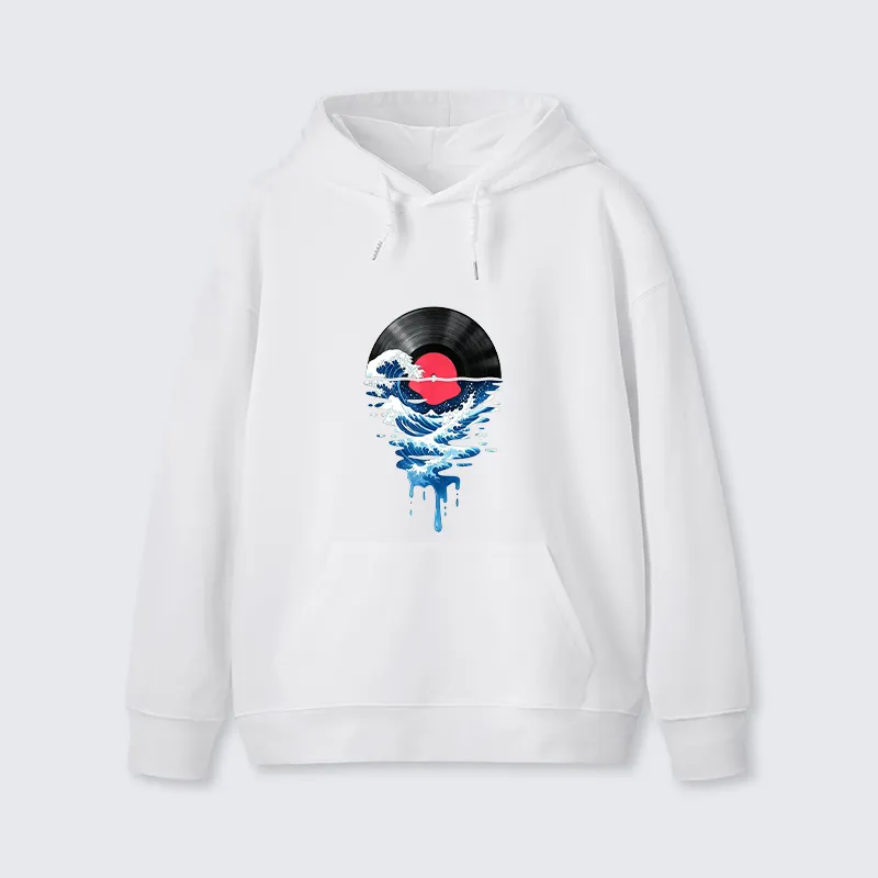 Tokyo-Tiger Vinyl Records And Waves Classic Hoodie
