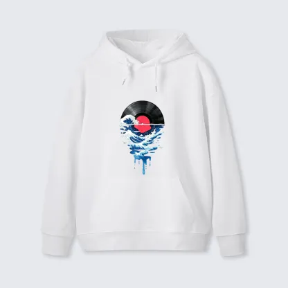 Tokyo-Tiger Vinyl Records And Waves Classic Hoodie