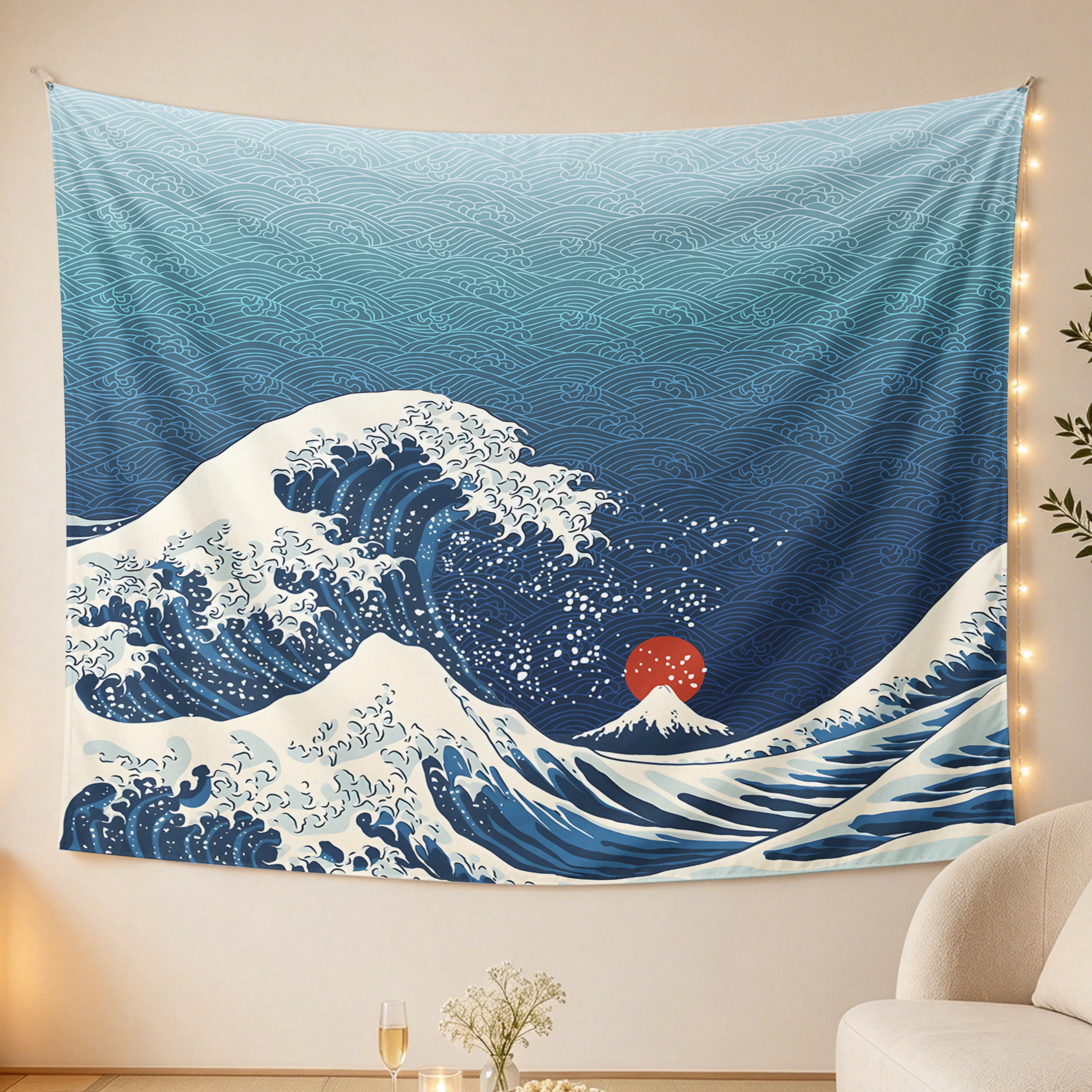 Tokyo-Tiger The Great Wave Off Fuji Tapestry