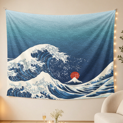 Tokyo-Tiger The Great Wave Off Fuji Tapestry