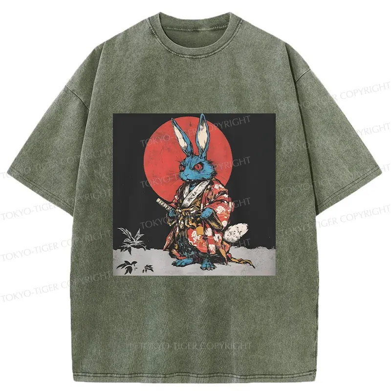 Tokyo-Tiger Easter Samurai Bunny Washed T-Shirt