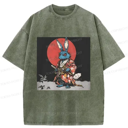 Tokyo-Tiger Easter Samurai Bunny Washed T-Shirt