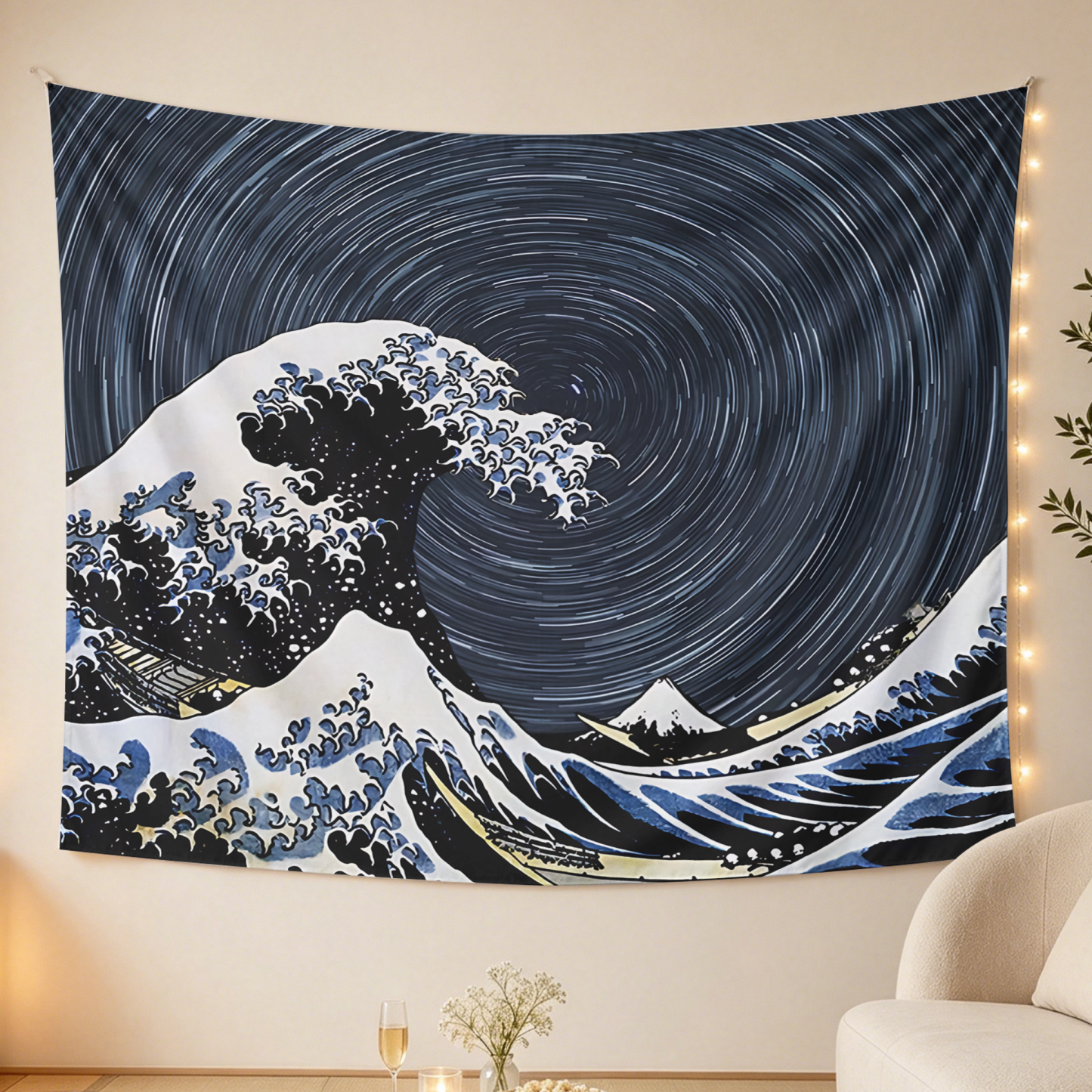 Tokyo-Tiger Great Wave Tapestry
