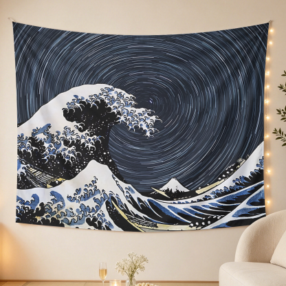 Tokyo-Tiger Great Wave Tapestry