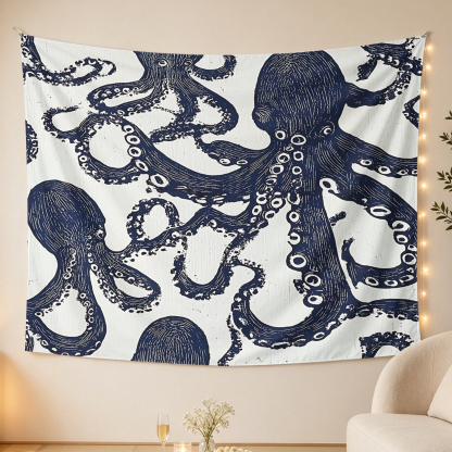 Tokyo-Tiger Ocean Octopus Tapestry