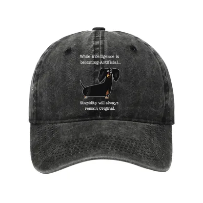 Tokyo-Tiger Dachshund Real Humor Funny Meme Washed Cap