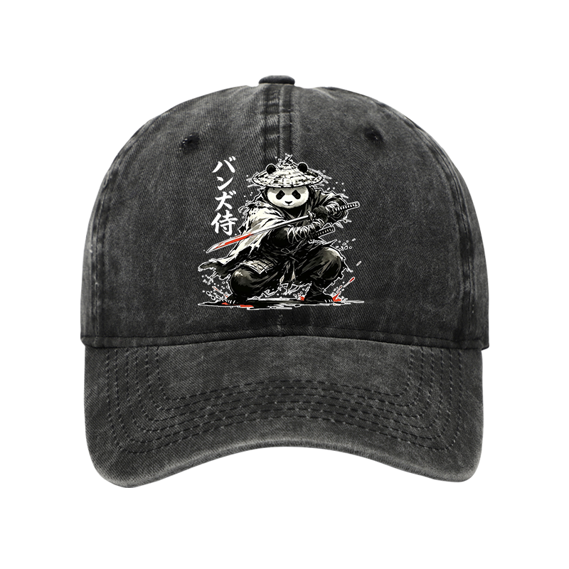 Tokyo-Tiger Panda Samurai Warrior Washed Cap