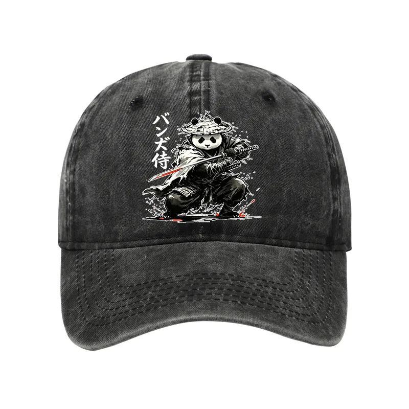 Tokyo-Tiger Panda Samurai Warrior Washed Cap
