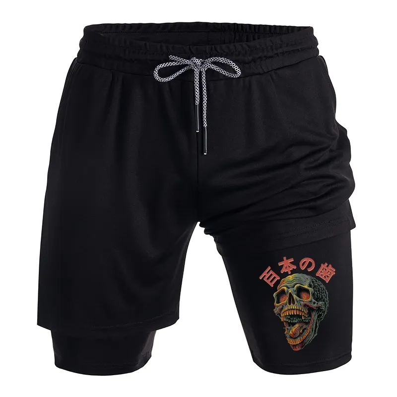 Tokyo-Tiger Terrifying And Disgusting Skull Training Shorts