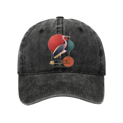 Tokyo-Tiger Geometric Crane Art Washed Cap