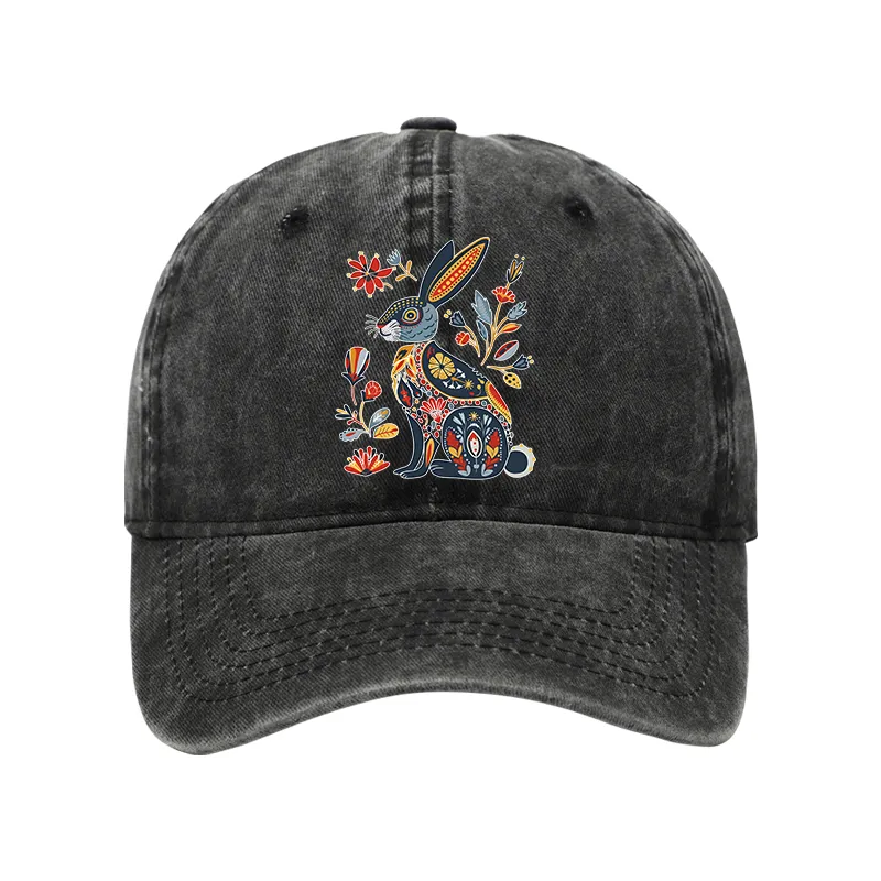 Tokyo-Tiger Folk Hare Bloom Washed Cap