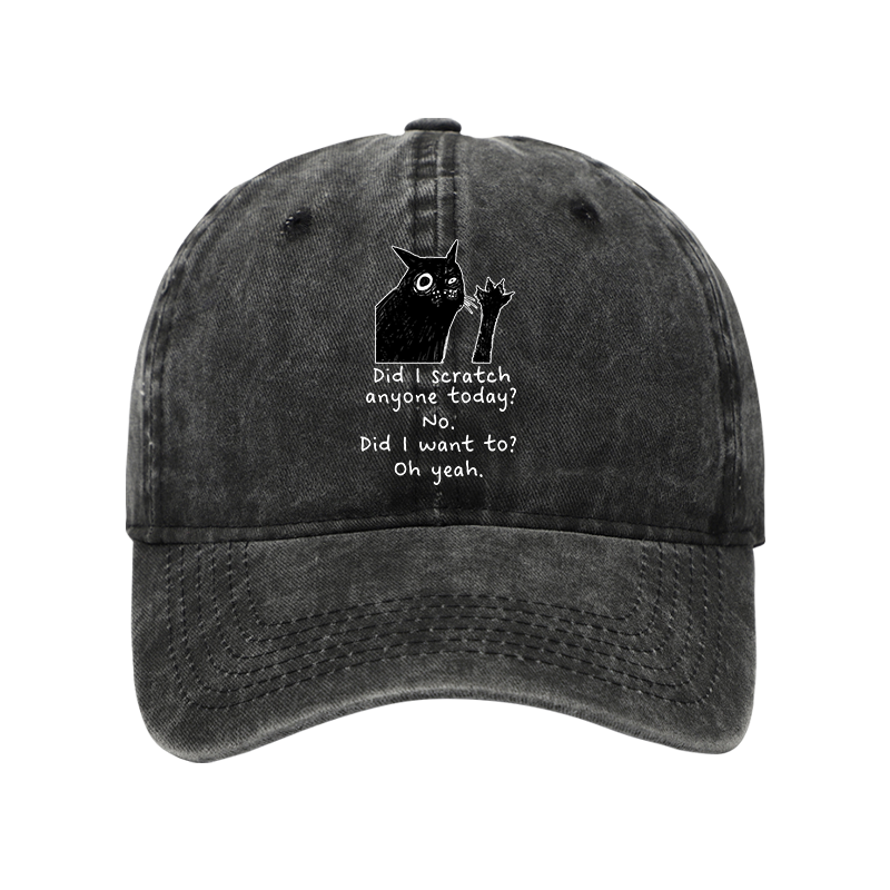 Tokyo-Tiger Black Cat Scratches People Washed Cap