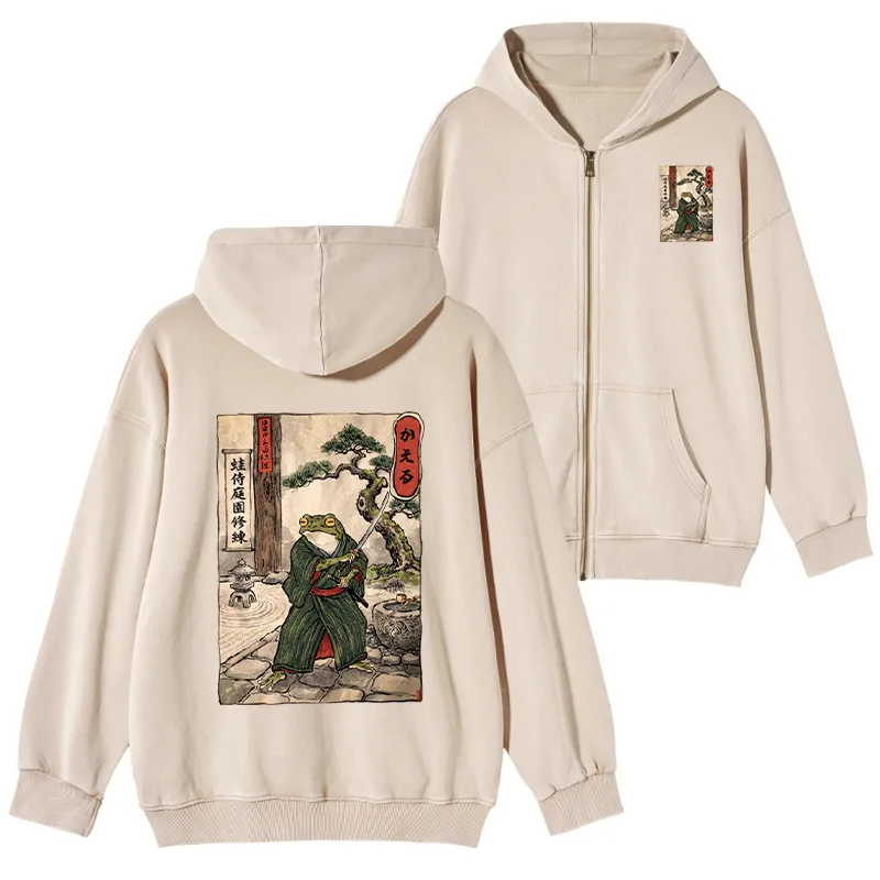 Tokyo-Tiger Samurai Frog Training Washed Zip Hoodie Sale
