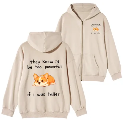 Tokyo-Tiger Funny Short Dog Joke Washed Zip Hoodie