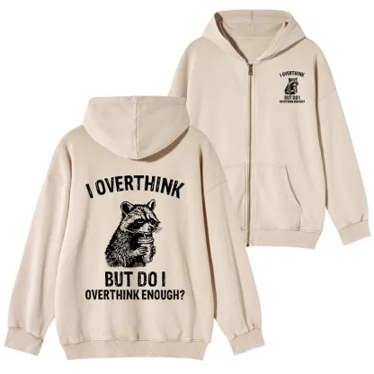 Tokyo-Tiger Constant Overthinking Washed Zip Hoodie