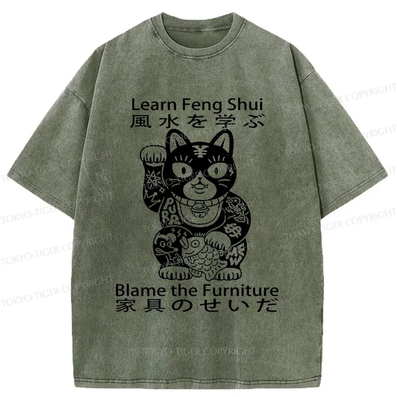 Tokyo-Tiger Learn Feng Shui Washed T-Shirt