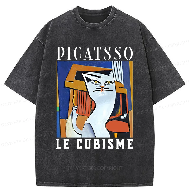 Tokyo-Tiger Picatsso's Cat Washed T-Shirt