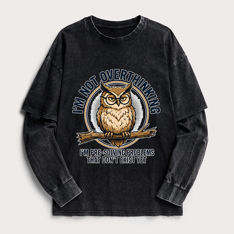 Tokyo-Tiger Overthink Master Owl Washed Double Layer T-Shirt