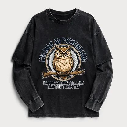Tokyo-Tiger Overthink Master Owl Washed Double Layer T-Shirt