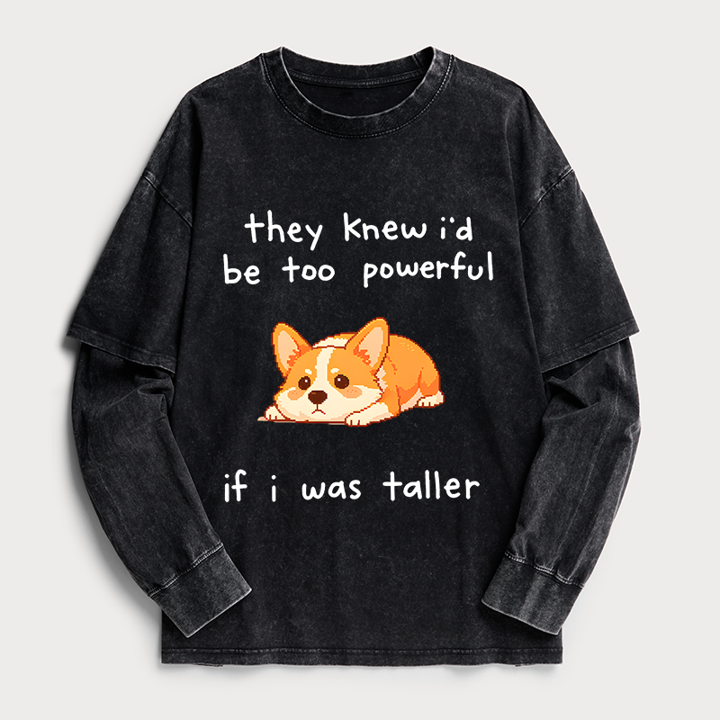 Tokyo-Tiger Funny Short Dog Joke Washed Double Layer T-Shirt