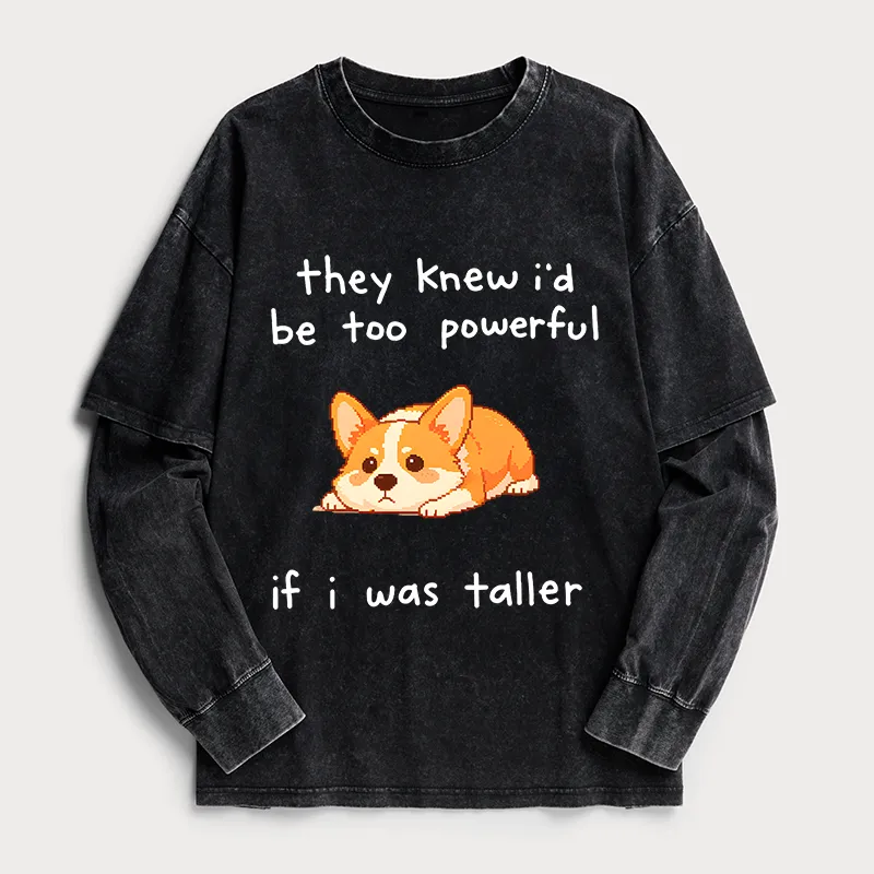 Tokyo-Tiger Funny Short Dog Joke Washed Double Layer T-Shirt Sale