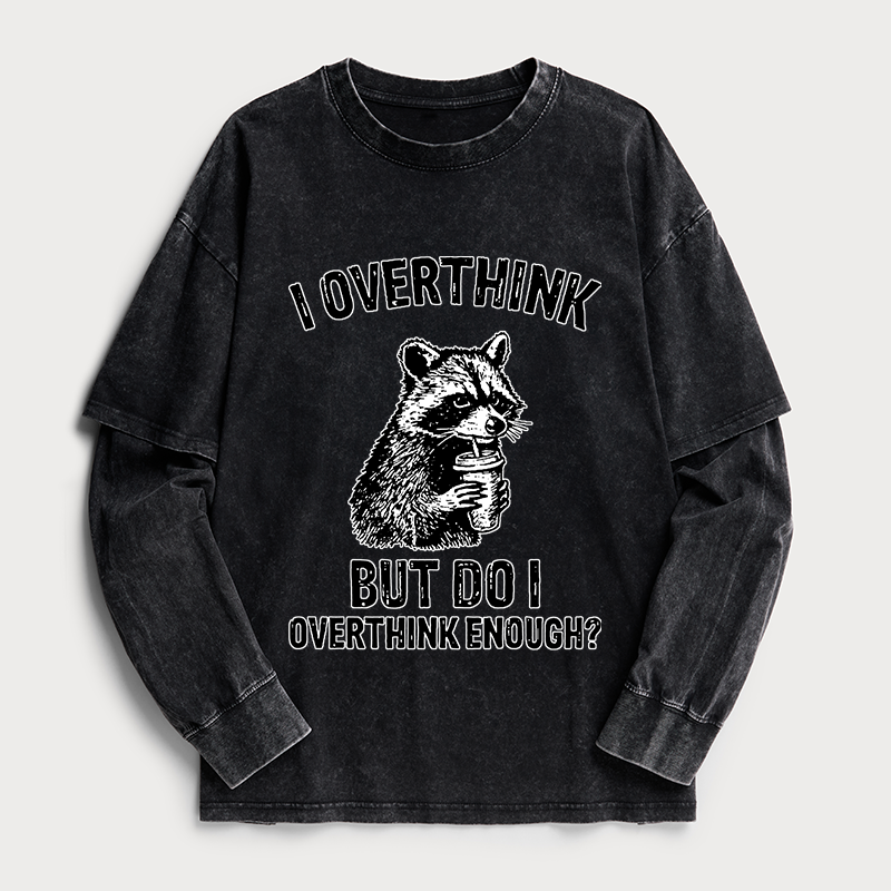 Tokyo-Tiger Constant Overthinking Washed Double Layer T-Shirt