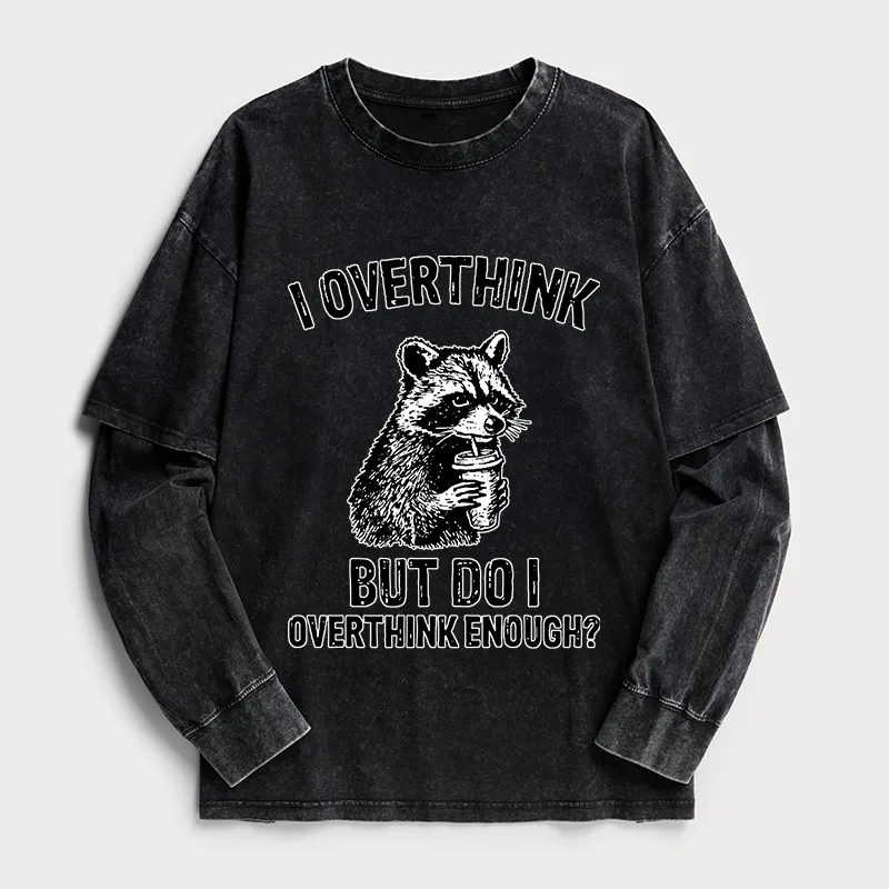 Tokyo-Tiger Constant Overthinking Washed Double Layer T-Shirt Sale