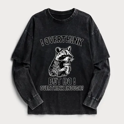 Tokyo-Tiger Constant Overthinking Washed Double Layer T-Shirt